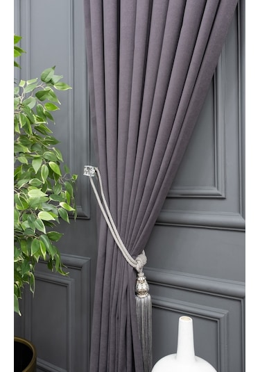 Taç Fon Perde - Gri