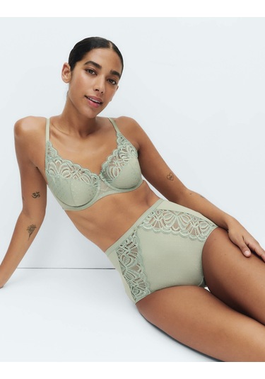 Marks & Spencer 3'lü Amelia Dantelli Full Brief Külot Yeşil