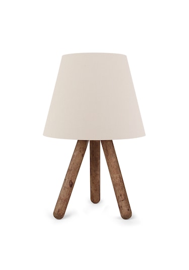 Homing AYD-3170 Tasarım Ahşap Başlıklı Abajur Krem