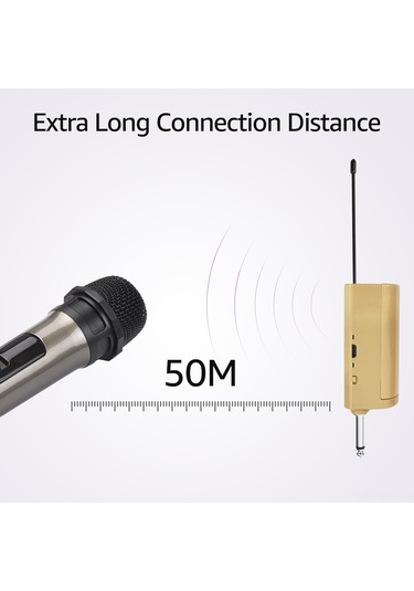 Springsun Kablosuz El Mikrofonu - Uhf Alıcılı, 50m Menzilli, Profesyonel Ses Kalitesi