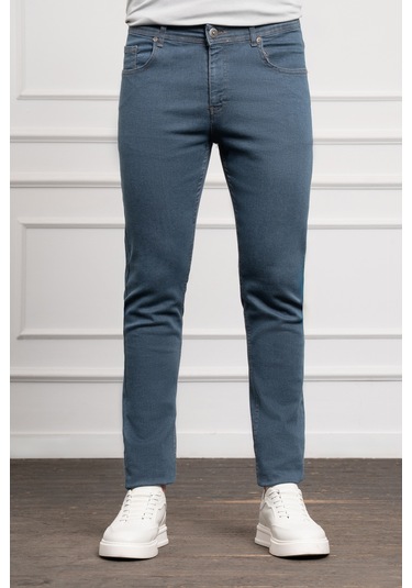 Erkek Marine Jean Slim Fit Dar Kesim Pantolon 25ms003019210 Marine Marine