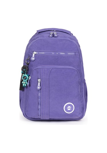 Modern Tarzda Su Geçirmez Krınkil Kumaş Okul Sırt Çantası Hafif, Konforlu Ve Fonksiyonel Tasarım - Mor Mor