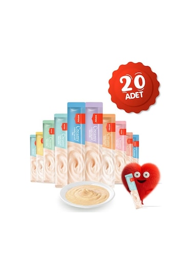 Wanpy Creamy Cat Treat Karışık Krema Sıvı Kedi Ödül Maması 14 Gr X 20 Adet