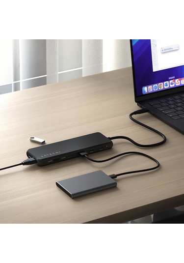 Satechi 13 İn 1 Usb-c Üçlü Ekran Multiport Adaptör Siyah St-p3d13k