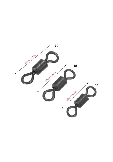 Yuntech01 Balıkçılık Döner Anahtar Seti - 150 Adet 2 ,3 ,4 Her Biri 50 Adet , Yüksek Dayanım, İple Sarılma Olmayan, Yeniden Kullanılabilir Kutu İçerisinde