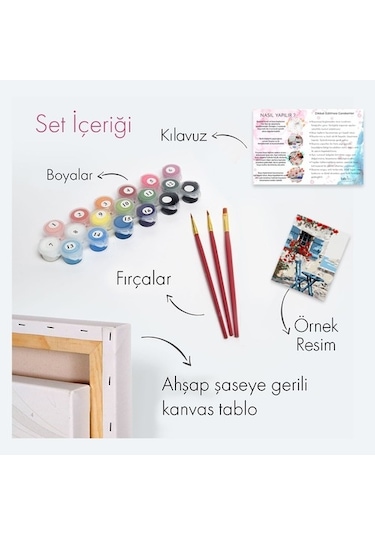 Sayılarla Boyama Seti 40 X 50 Cm Tuval Şasesine Gerili Karanfill