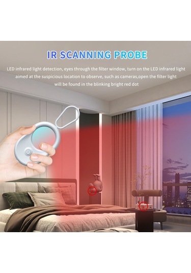 Geeroyoo Taşınabilir Kızılötesi Gizli Kamera Dedektörü - Otel, Seyahat, Ofis, Araç İçin 360 Güvenlik Taraması