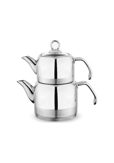 Schafer Ada Metal Çaydanlık Takımı Büyük 4 Parça - Inox