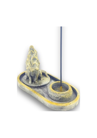 Uluyan Kübik Kurt Çubuk Tütsülük Ve Tealight Beyaz