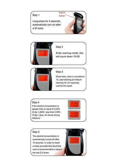 Dinosaurs Taşınabilir Nefes Alkol Test Cihazı El Tipi Alkolmetre Alcotest Testi