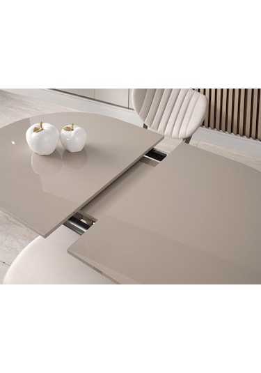 Star Capuccino Lak Panel Mutfak Masa Sandalye Takımı 82x138 Cappuccino