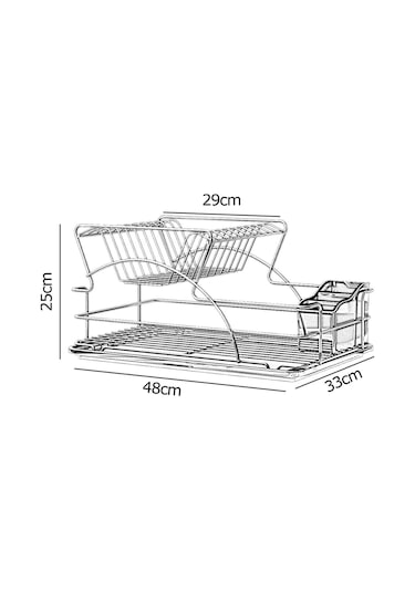 Teknotel İki Katlı Tabaklık Bulaşıklık Krom Kb009