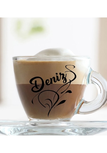 Bk Gift Kişiye Özel İsimli Dtf Cam Kahve Fincanı-3, Sevgiliye Hediye, Arkadaşa Hediye, Doğum Günü Hediyesi Kobitmeyencom31024 Bk Gift