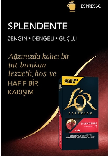 L'or Splendente Intensity 7 Nespresso Uyumlu Kapsül Kahve 10 x 10'lu