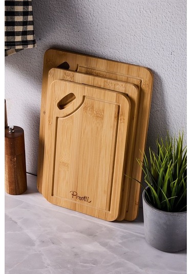 Perotti Bamboo 3'lü Kesme Doğrama Tahtası 16332 Ahşap