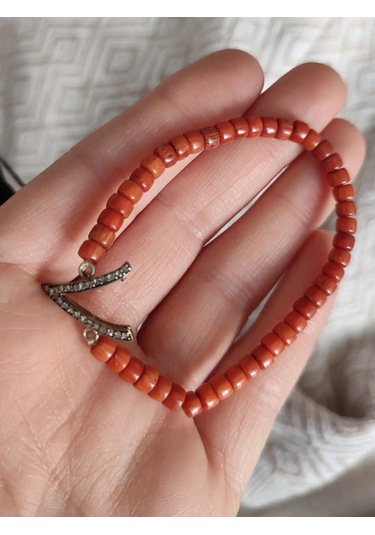 Mercan Elmas Lastikli Bileklik 161