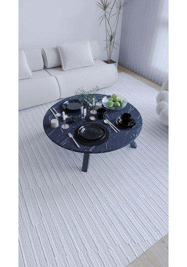 Mega Kozalak Yuvarlak Şık Katlanabilir Yer Sofrası Masa