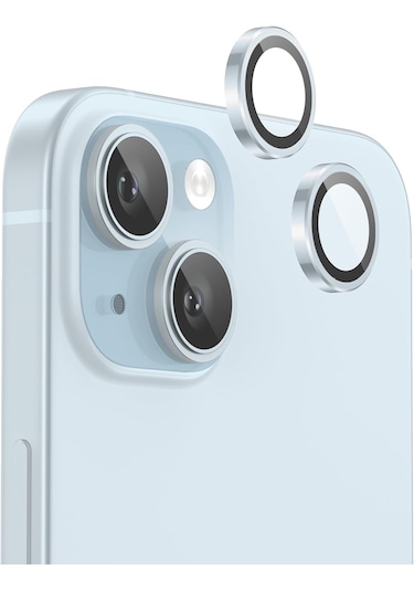 Apple Uyumlu iPhone 15 / 15 Plus Kamera Lens Koruyucu Mavi