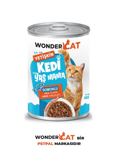 Wondercat Somonlu Yetişkin Kedi Konservesi 400gr X 12 Adet
