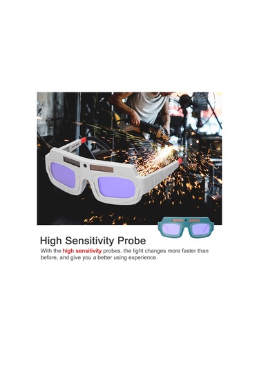 Geeksen Güneş Enerjili Otomatik Işık Regülatörlü Kaynak Gözlüğü - Argon Kaynağı, Kesme, Taşlama İçin Göz Koruması - Dahili Pilli Gri Model