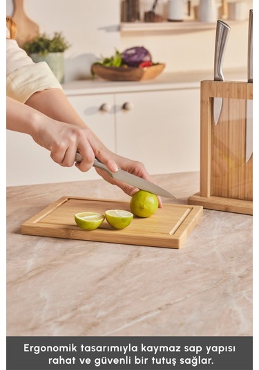 Karaca  Samuray Nagoya Vigor Japon Çeliği 7 Parça Bıçak Seti Ve Kesme Tahtası