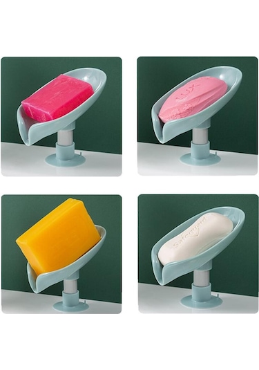 2 Adet Gri Vantuzlu Su Giderli Sabunluk Şık Tasarımlı Su Tutmaz Katı Sabunluk Diğer