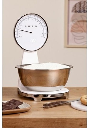 Smeg 50's Style Retro Ksf01 Beyaz Analog Mutfak Tartısı Beyaz - Pembe