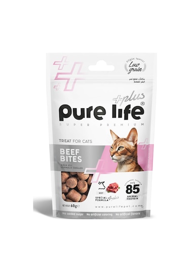 Pure Life Plus Sığır Etli Lokmalık Kedi Ödül Maması 60 G