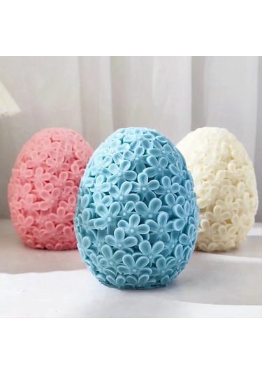 Sointeresting Oyma Çiçek Yumurta Silikon Mum Kalıbı Catharanthus Top Sabun Reçine Alçı Kalıp Çikolatalı Kek, S Beyaz