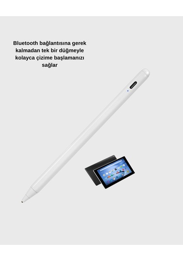 Akıllı Dokunmatik Kalem - Type-c Şarjlı, Manyetik, Apple Pencil Alternatifi Stylus Pen