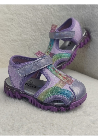 Muggo Slyvester Günlük Önü Kapalı Cırtlı Unisex Çocuk Sandalet Lila