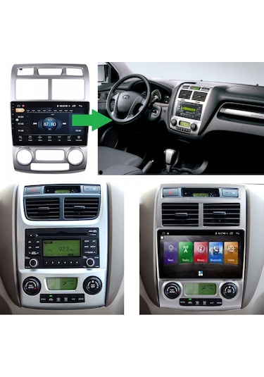 Kia Sportage Araç Multimedya Android Ekran Carplay Double Teyp 2+32 9" 05-09 Silver Cadence Std