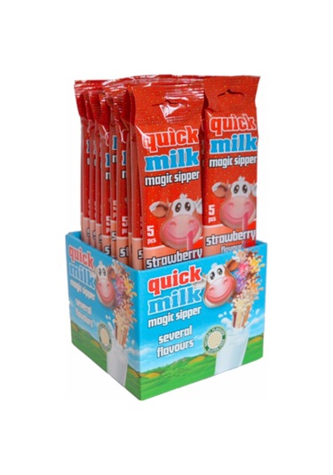 Quick Milk Pipet İçinde Çilek Aromal 5'li Paket 20 x 30 G