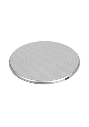 Honmex Alüminyum Alyuminyum Ufo 3d Yüzeyli 10w Hızlı Kablosuz Şarj Cihazı Gri+gümüş - Şarj Kablosu Ve Kullanım Kılavuzu Dahil