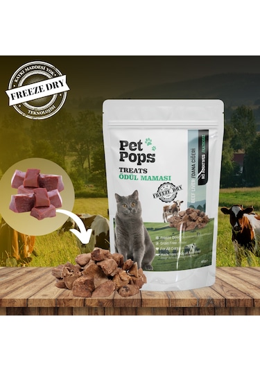 Petpops Freeze Dry Dana Ciğeri Kediler İçin Lezzet Devrimi 40 G