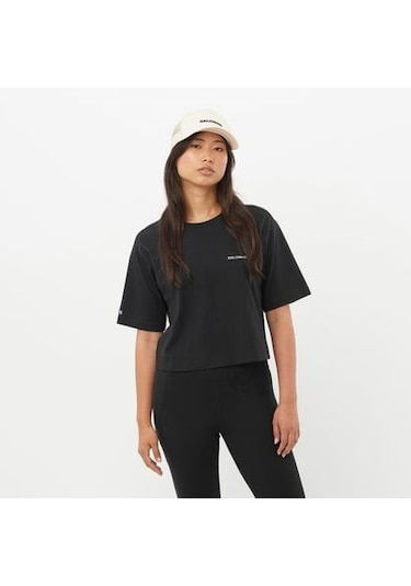 Salomon Logo Short Tee W Deep Black// Kdn T-shırt Lc2527800 Siyah