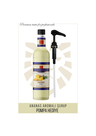 Kahve Şurubu Ananas Aromalı 70 CL + Pompa Sımonellı