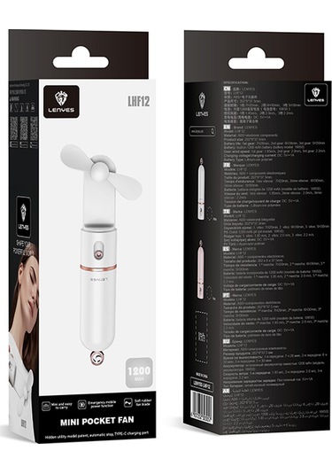 Lenyes Lhf12 Powerbank Özellikli 3 Kademeli Portatif Soğutucu El Fanı Beyaz