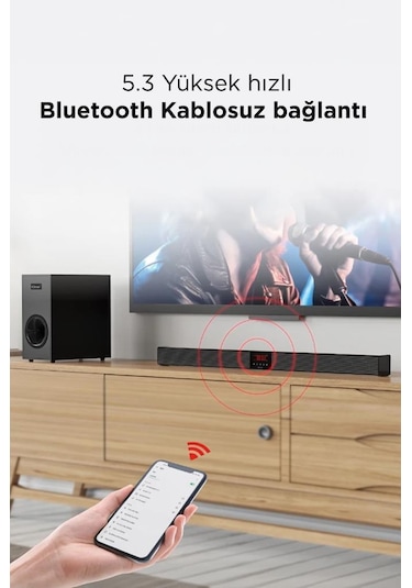 Torima Kts-2035 Siyah 30 W Usb Tf Aux Girişli Suwoofer Soundbar Ev Sinema Sistemi