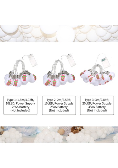 Hfambition 1.5m 10 Led Noel Hediyesi Desenli Sürekli Aydınlatma Işık Zinciri - Noel Ve Özel Gün Dekorasyonu Pil Dahil Değil Diğer