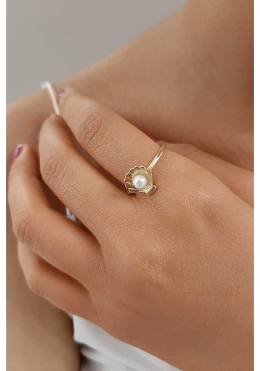 Fiyonk Kuyumculuk 14 Ayar Altın İstiridye Yüzük 001