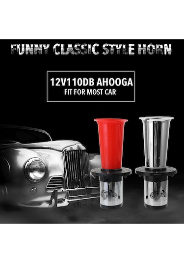 Gajeena 12v 3a 110db Gürültülü Araba Klinesi - Abs Ve Alüminyum Yapı - Araba, Kamyon, Motosiklet Uyumlu - Gümüş Rengi