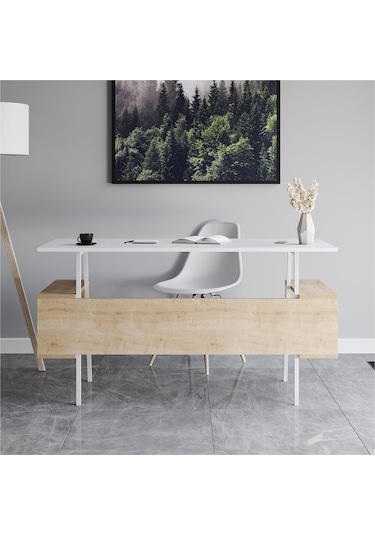 Irony Maxi Ofis Masası Beyaz Meşe