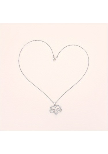 Sonsuzluk Kalpli Bayan Kolye Gümüş - Beyaz