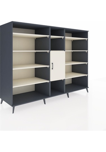 Kronos Dolap 12 Raflı Tek Kapaklı 220x59x163 Antrasit-aytaşı Antrasit-aytaşı