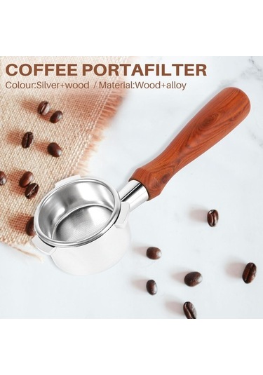 Metabagua Barista Serisi Ve Espresso Makineleri Için Dipsiz Portafilter 54mm, Filtre Sepetli Portafiltre 7klm2u Gümüş