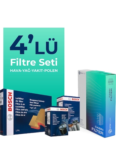 Bosch Fiat Egea 1.6 Dizel Filtre Bakım Seti (2015-2023) 4 Lü