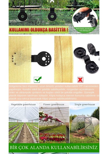 Gölgeleme Tülü Sabitleme Klipsi 10adet