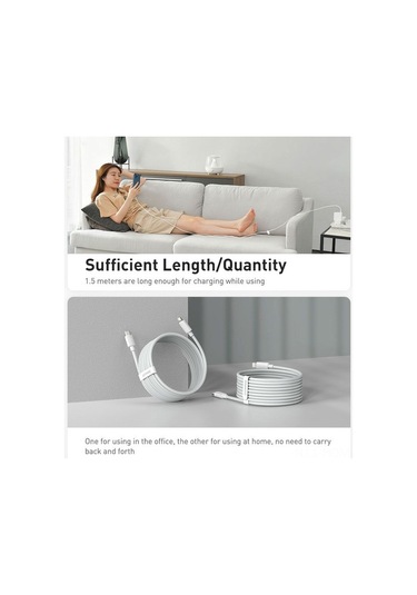 Flybuy Baseus 2 Adet 1.5m Beyaz Type-c İphone Kablosu Pd 20w Hızlı Şarj