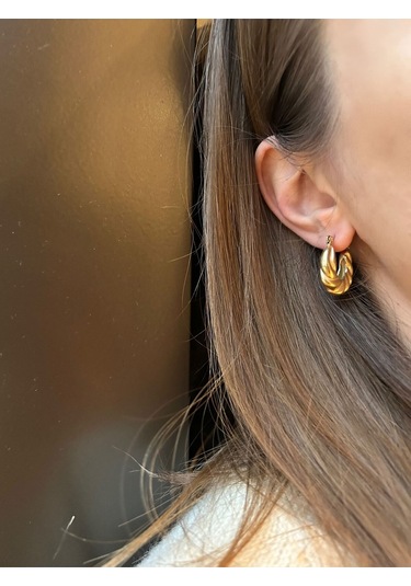 Vintage Burgu Halka Çelik Küpe